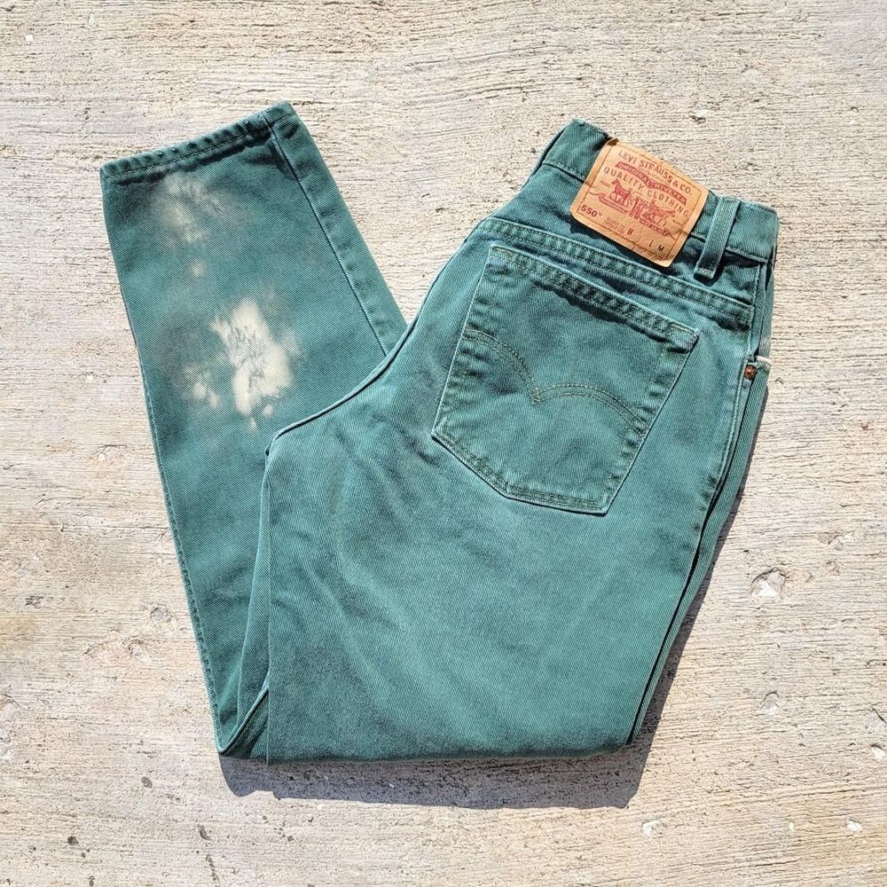 Vintage 90s Levi's 550 Sage Green High Waisted Jeans